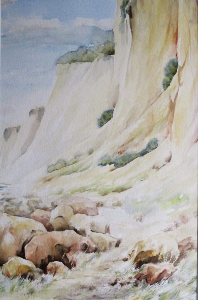 Steilküste - Max Struwe, Aquarell 30 x 45 cm